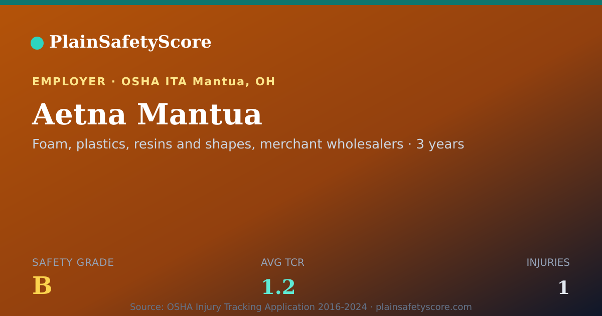 Shareable card for Aetna Mantua Safety Grade B (TCR 1.2)