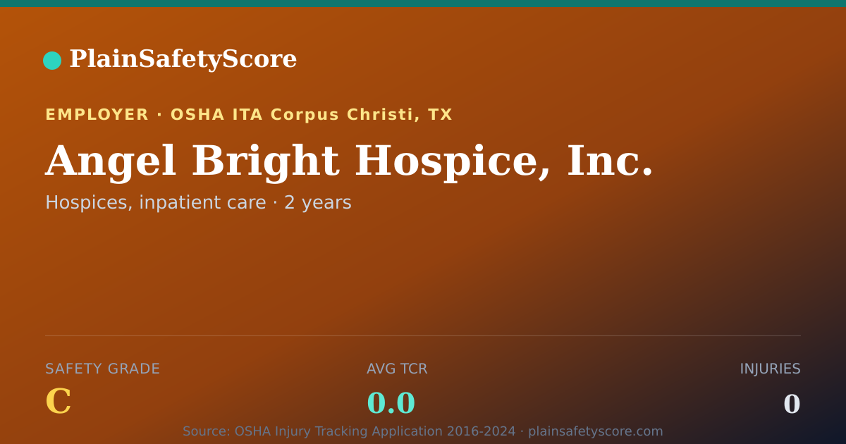 Shareable card for Angel Bright Hospice, Inc. Safety Grade C (TCR 0.0)