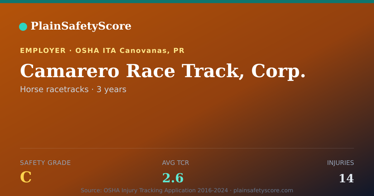 Shareable card for Camarero Race Track, Corp. Safety Grade C (TCR 2.6)