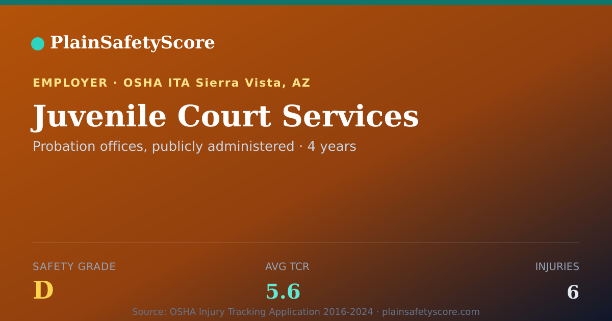 Shareable card for Juvenile Court Services Safety Grade D (TCR 5.6)