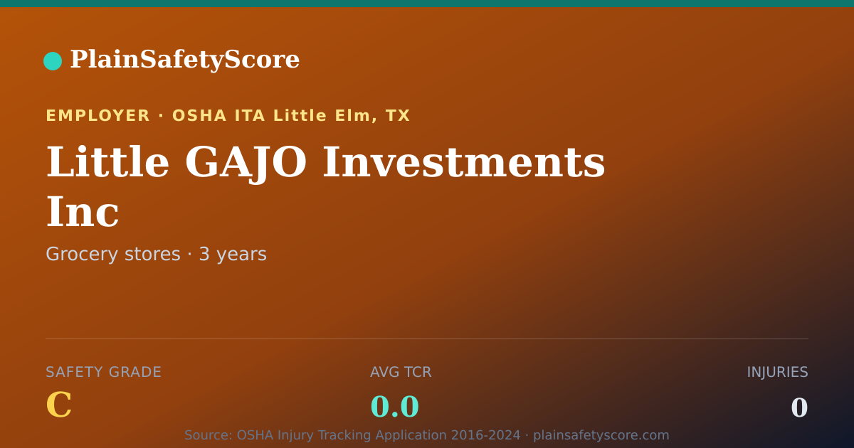 Shareable card for Little GAJO Investments Inc Safety Grade C (TCR 0.0)