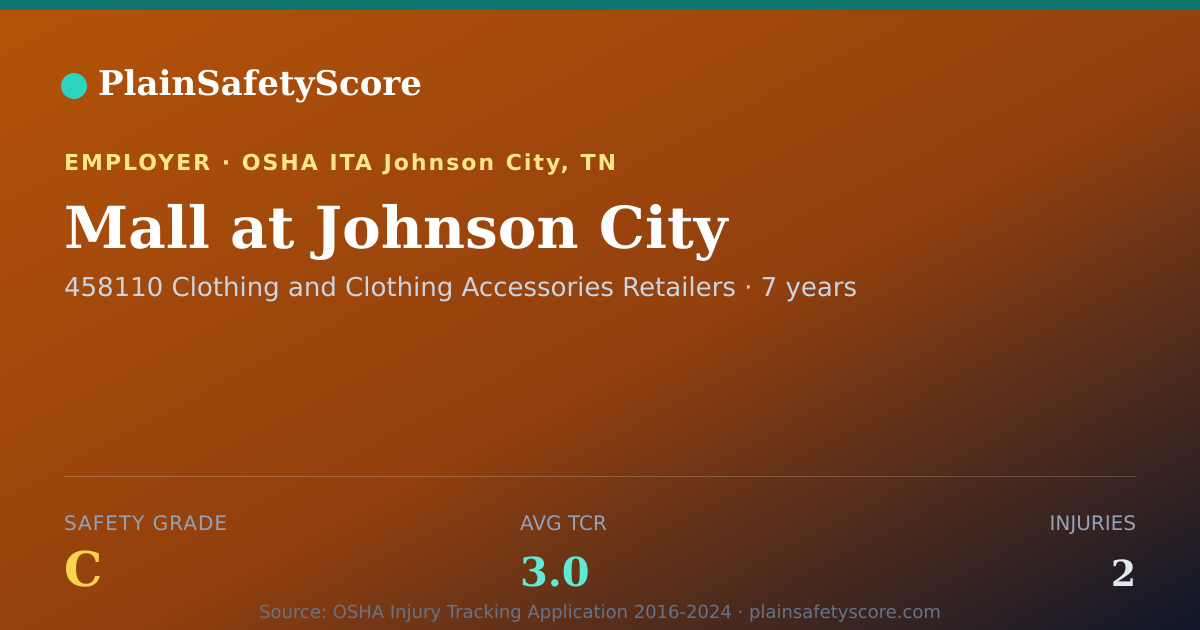 Shareable card for Mall at Johnson City Safety Grade C (TCR 3.0)