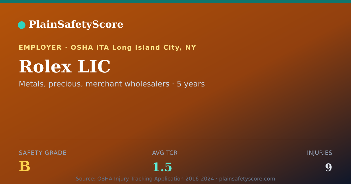 Shareable card for Rolex LIC Safety Grade B (TCR 1.5)
