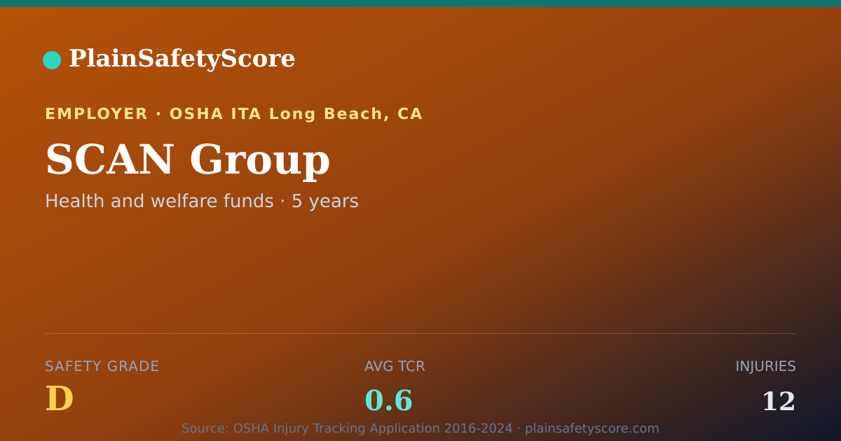 Shareable card for SCAN Group Safety Grade D (TCR 0.6)