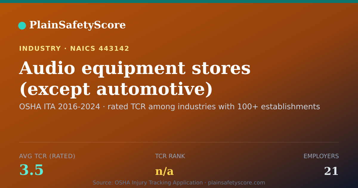 Shareable card for Audio equipment stores (except automotive) Workplace Safety