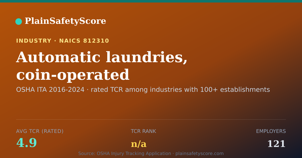 Shareable card for Automatic laundries, coin-operated Workplace Safety - 121 Em